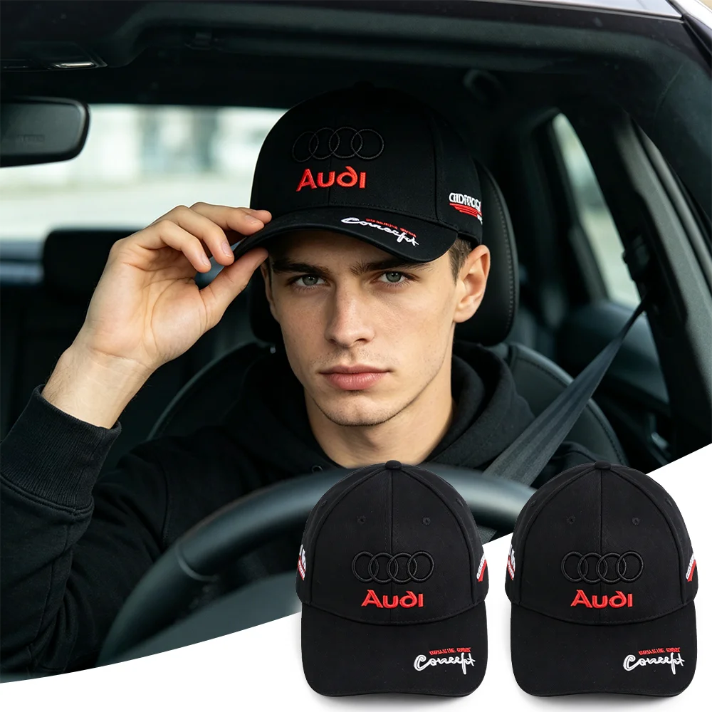 

For Audi Sline A3 8P TT 8L A4 Q3 A1 Q5 Q7 A5 A6 Quattro A7 Car Baseball Cap Snapback Caps Sun Hats Summer Breathable Sports Hat