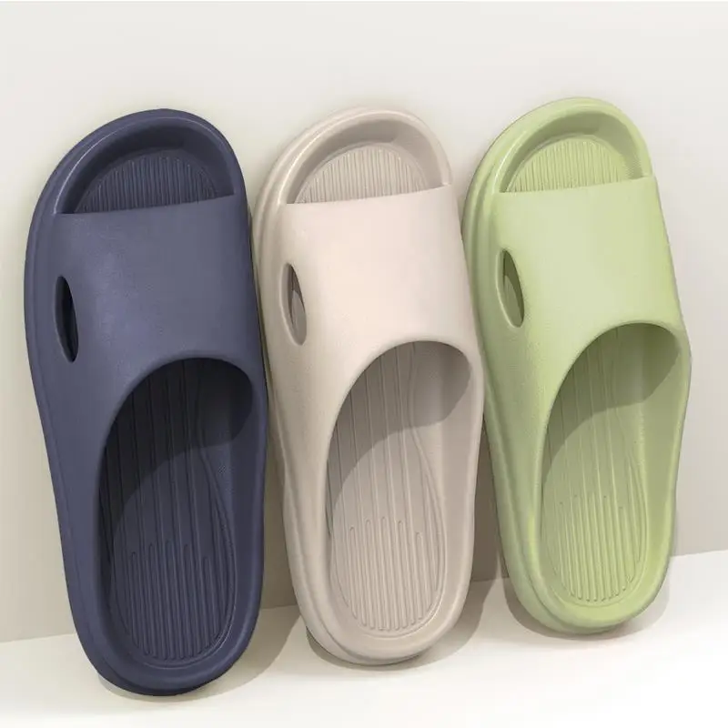 Summer Cheap Slippers Women Indoor Solid Color Non-slip Bathroom Slippers EVA Quick-drying Beach Shoes Cool Lightweight Slides