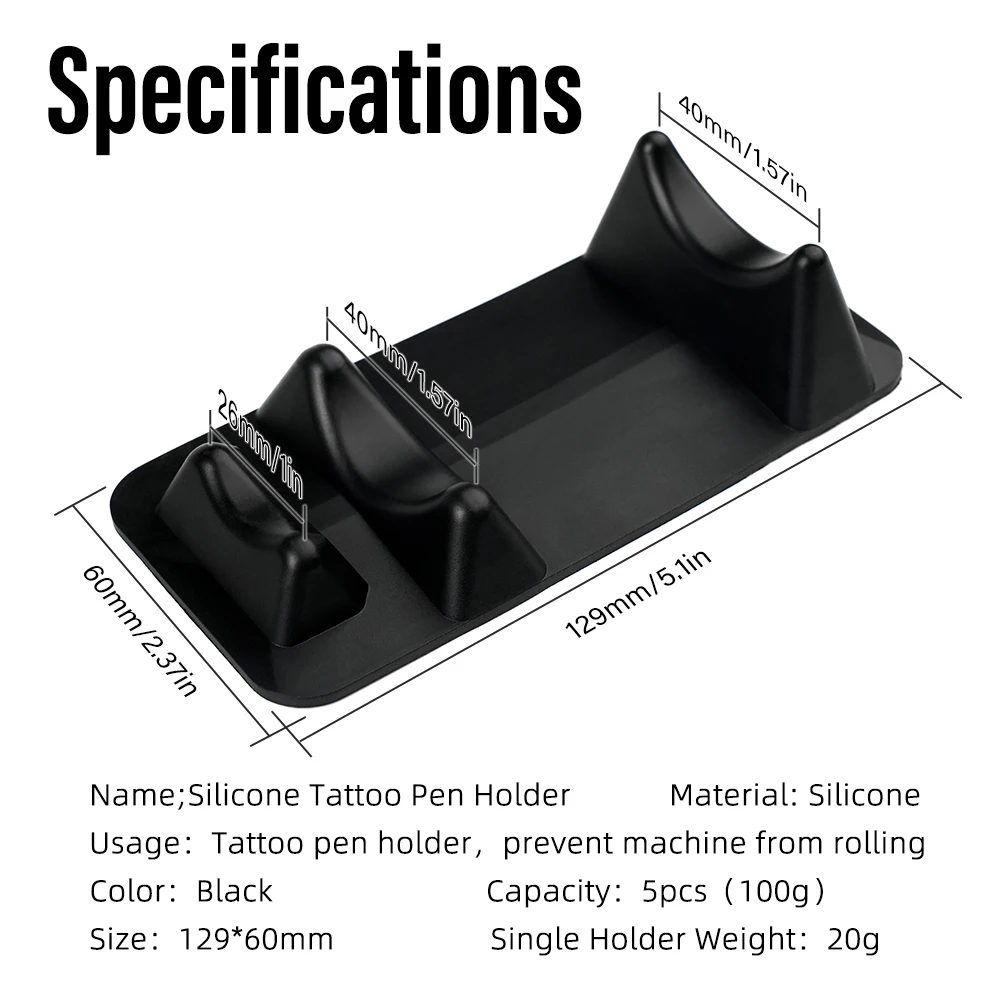 

5 шт., силиконовый держатель для ручки для тату-машины, держатель для ручки для татуировки, подставка, поднос, подставка, аксессуары для татуировок, принадлежности для татуировок