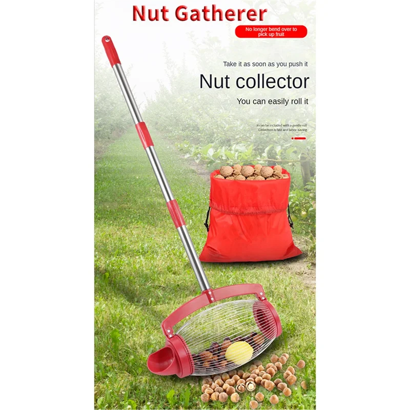 Side Down Nut Collector Fruit Picker Picking Walnut Chestnut Golf Garden Tools for Acorns Hickory Nuts Spiked Balls