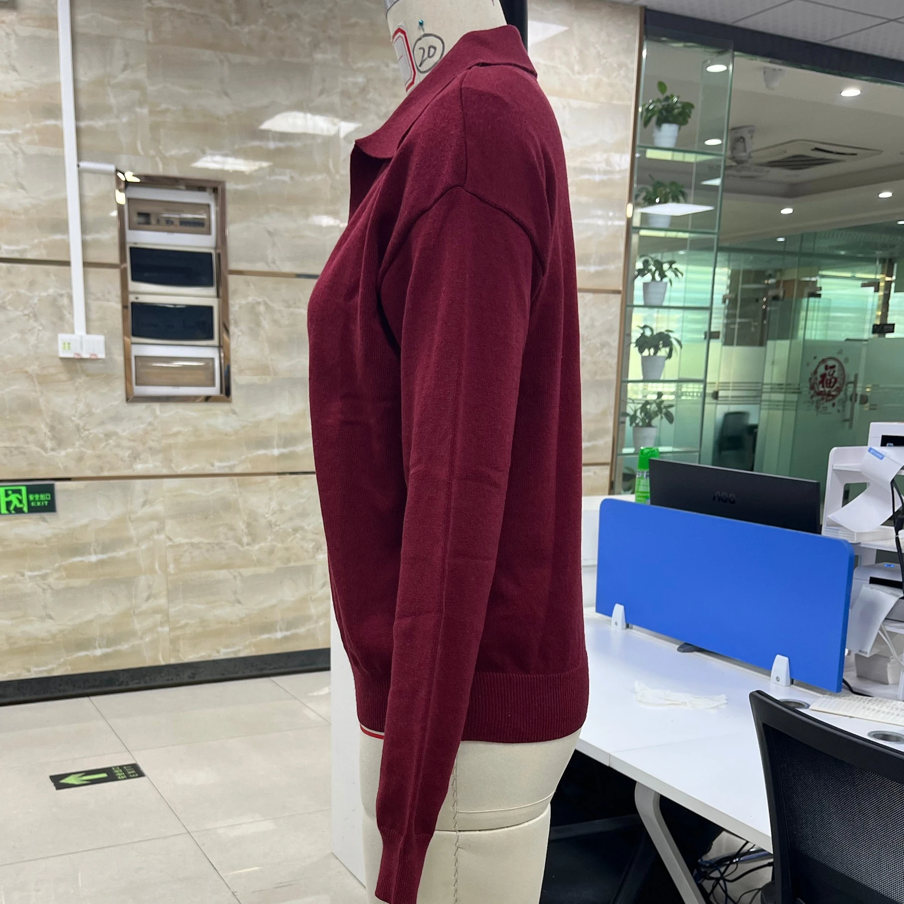 버건디 긴팔 브이넥 스웨터 여성 풀오버 스웨터 릴랙스 핏 니트 탑 캐주얼 가을 스웨터 여성용