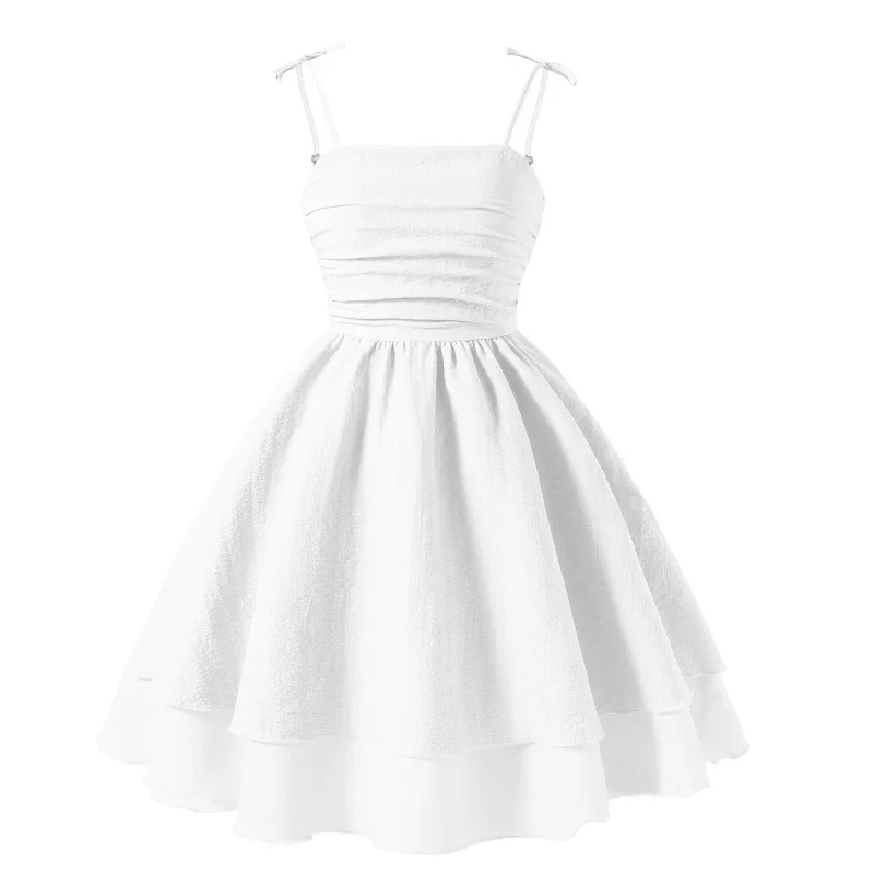 French 2026 Summer retro Girls long party bow princess slip layered TUBE Dress Teens Clothes Toddler 8 to 10 12 year fashion