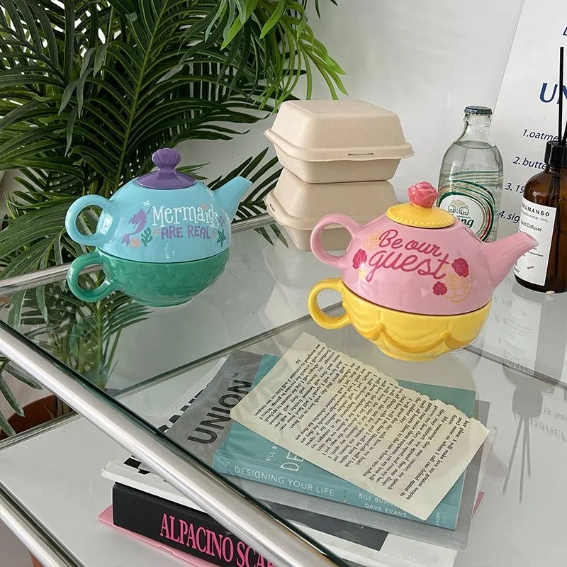 

Disney Cartoon Princess Belle mermaid Straight drink cup Ceramic Cups Milk Handle Coffee Mug