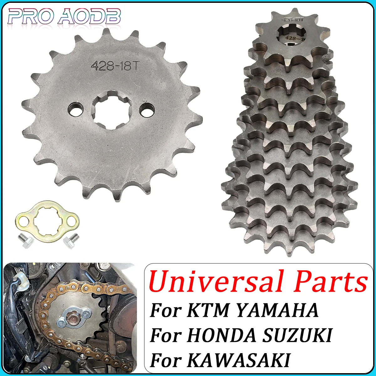 

428# 10t 11T 12T 13T 14T 15T 16T 17T 18T 19T Tooth 17MM 20MM ID Front Engine Sprocket fit Pit Bike ATV Motorcycle part