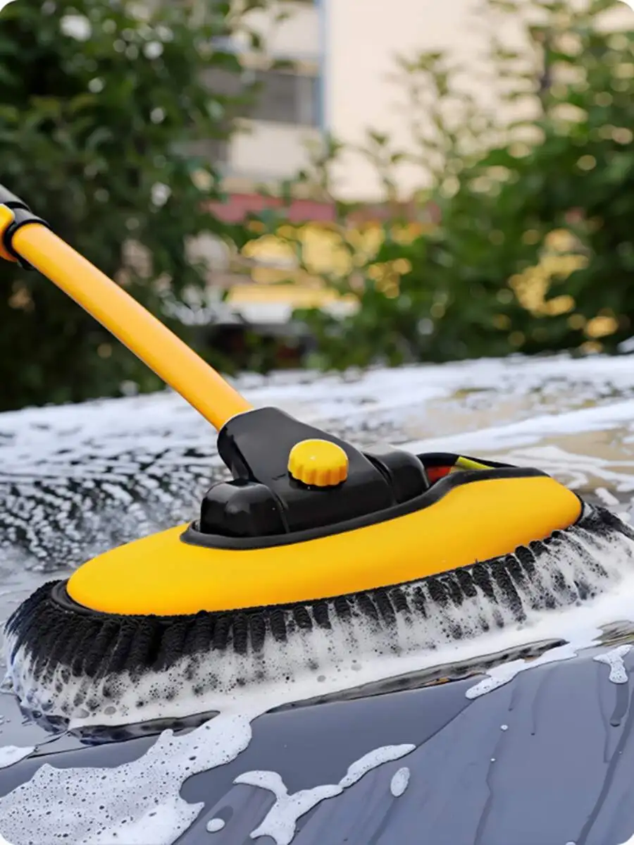 15 Degree Angled Car Wash Brush With Soft Bristles And Extendable Handle