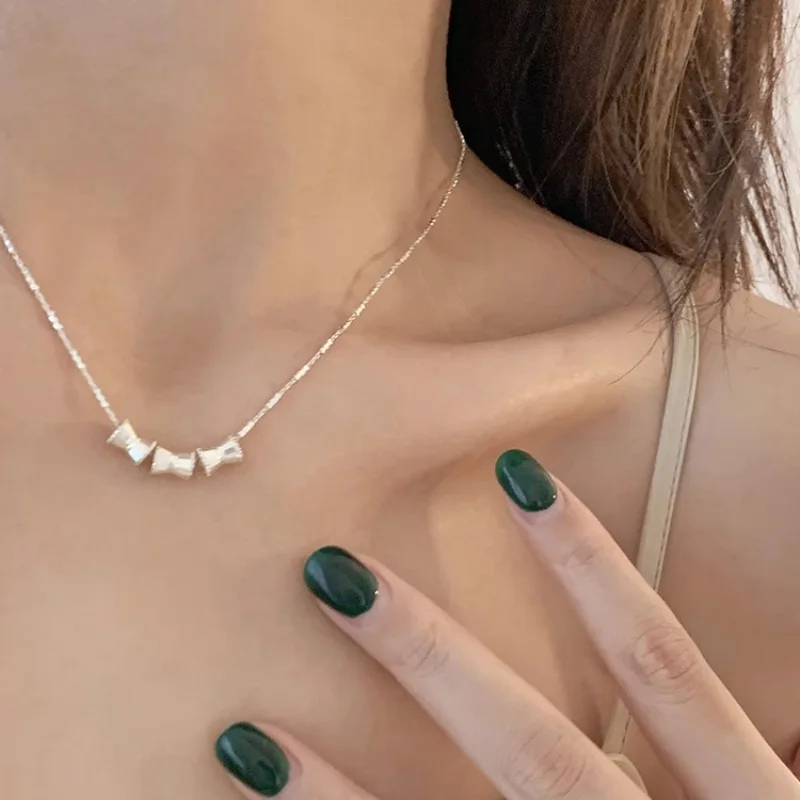 PANJBJ 925 Sterling Silber Unregelmäßige Shell Halskette für Frauen Minimalismus Mode Design Trend Süße Schmuck Geschenk Dropshipping – Detail 36