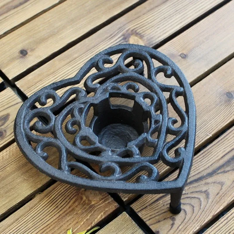 Retro Cast Iron Art Tea Coffee Making Base Alcohol Stove Dish Warmer Candles Table Lamp Holder Home Decoration Warm Ornaments view 5