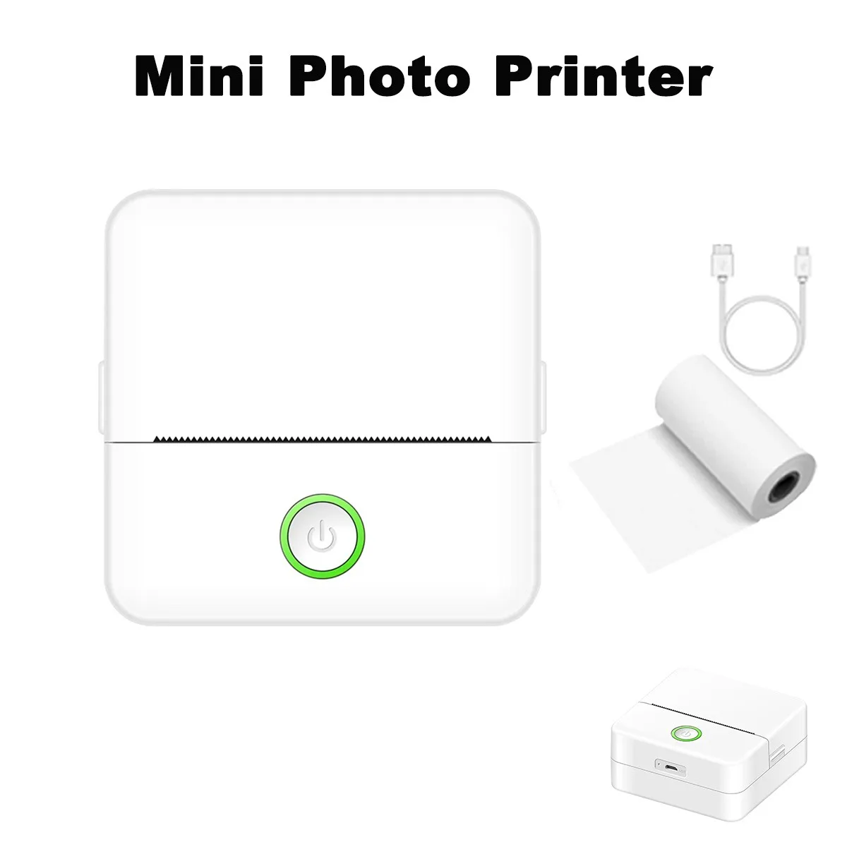 Mini Pocket Printer, Portable Thermal Printer for Pictures/Receipts/Notes/Lists/Label/Memo/QR Codes, Wireless Bluetooth Printer