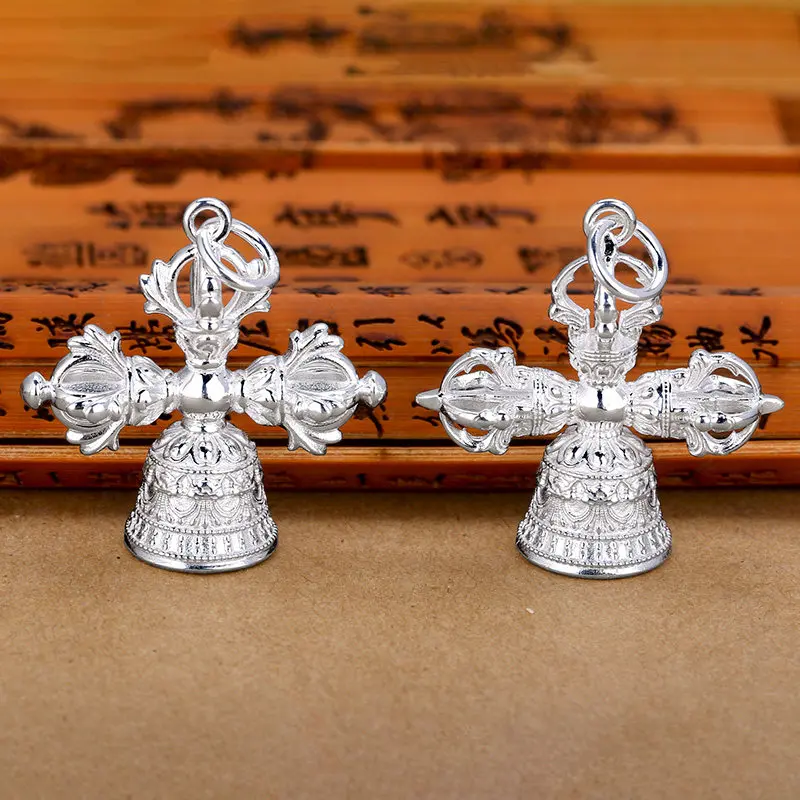Double Vajra and Pendant Buddhist Necklace Charm for Men and Women Jewelry Gifts, Detailed Ornament for Everyday Wear