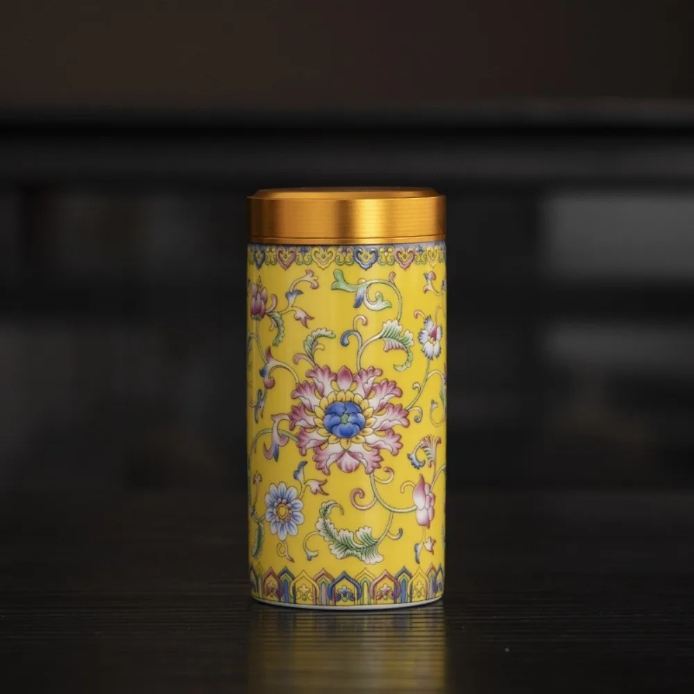 

Ceramic Empty Tea Tin Can Mini Chinese Style Tea Packaging Box Exquisite Versatile Green Tea Canister Loose Leaf Tea Storage