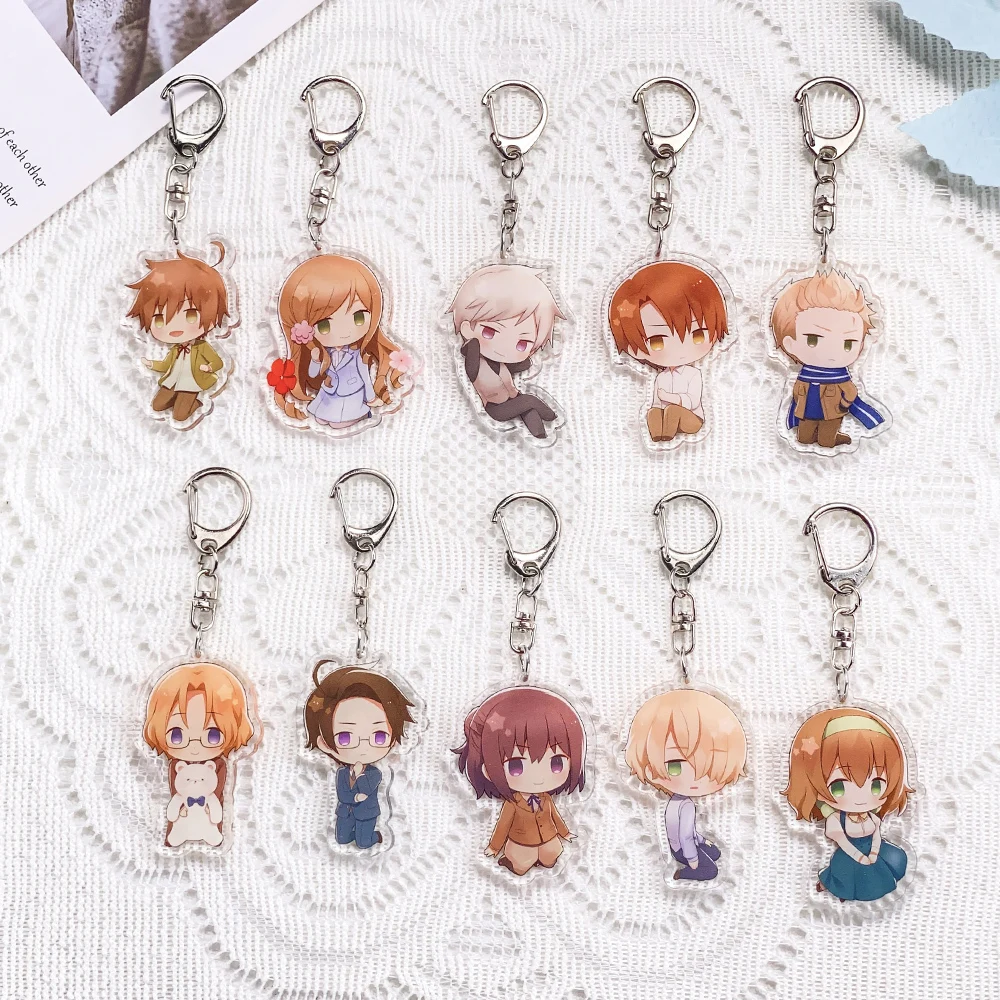 1/10PCS Anime Characters Hetalia Acrylic Keychain Accessories Funny Keyrings Friends Gifts Cartoon​ Bag Charms Backpack Pendant