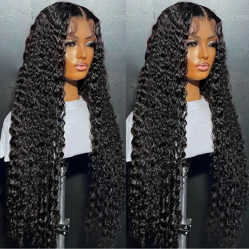 40inch Water Wave Curly Lace Frontal Wigs 13x4 13x6 HD Deep Wave Lace Frontal Wig 360 Full Human Hair Wigs For Women On Sale R