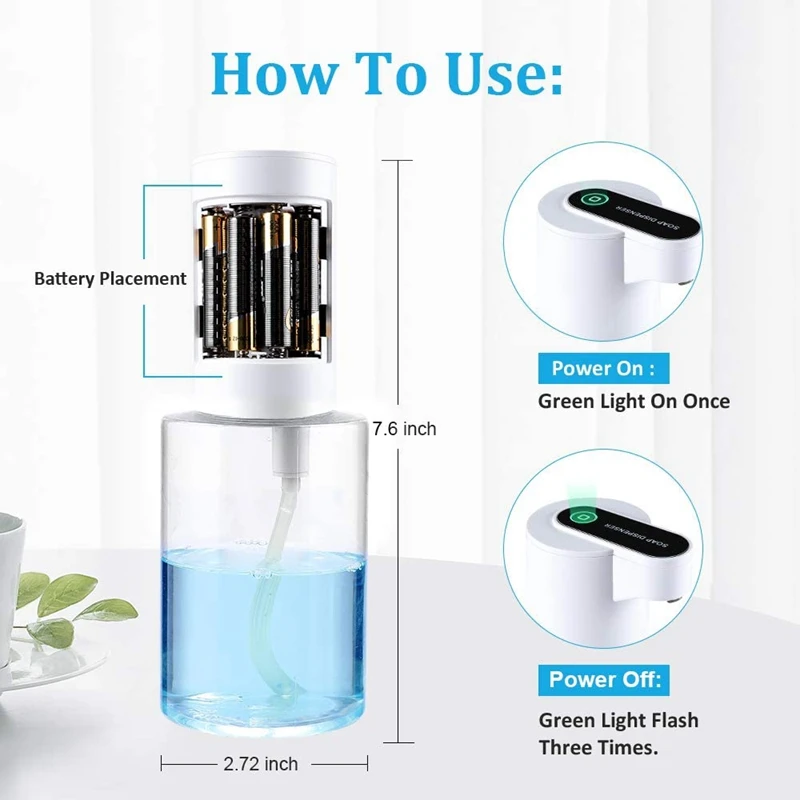Automatic Soap Dispenser Touchless Sensor Press Soap Dispenser 350Ml Soap Dispenser Suitable For Home Hotel