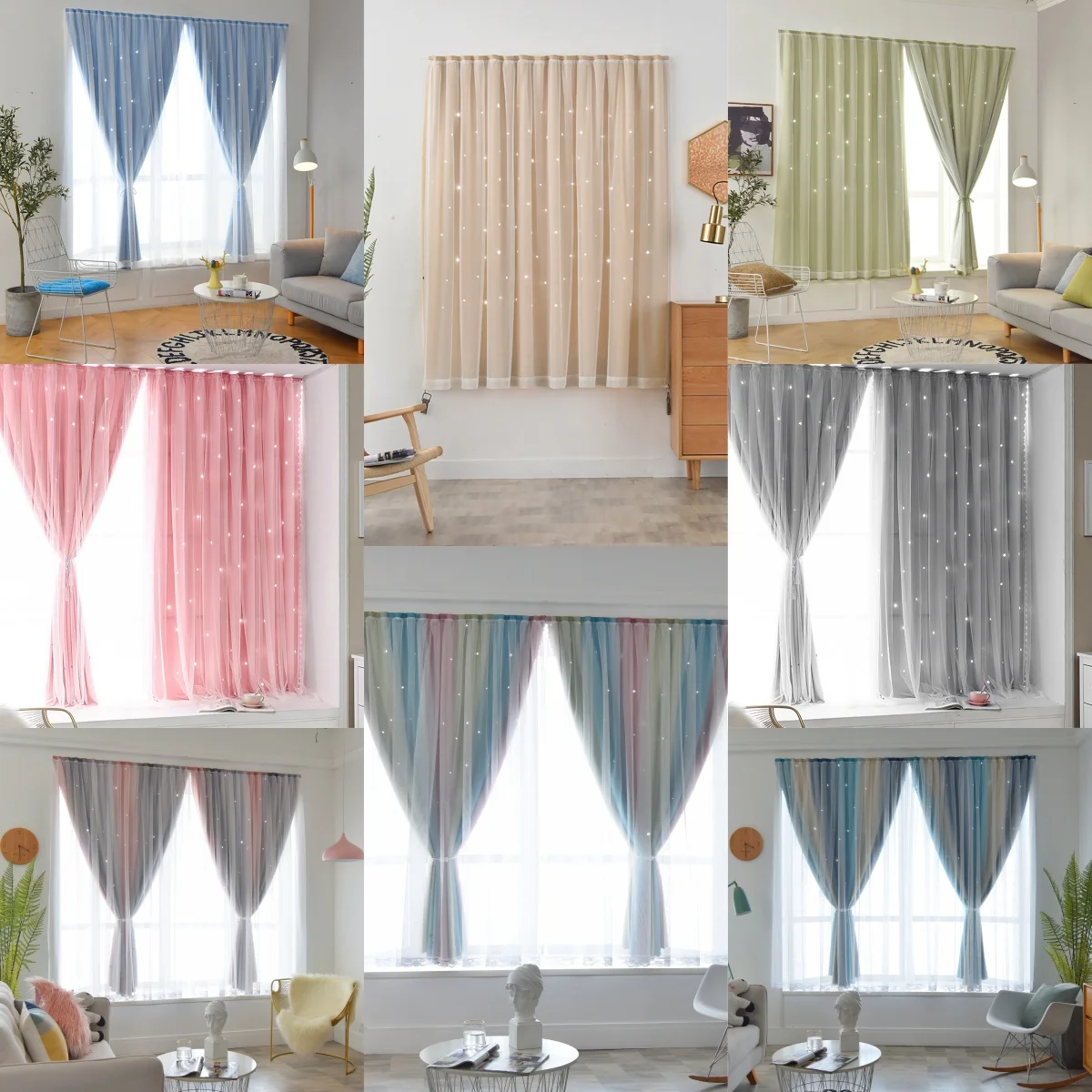 Cortinas de renda de poliéster autoadesivas com tecnologia preta, oferta especial em tempo limitado, decoração de casa, decoração de janelas