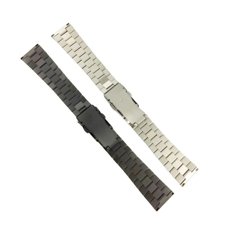 18mm 20mm 22mm 24mm Silver Black Brushed Stainless Steel President Universal Staight End Watch Band Strap Bracelet