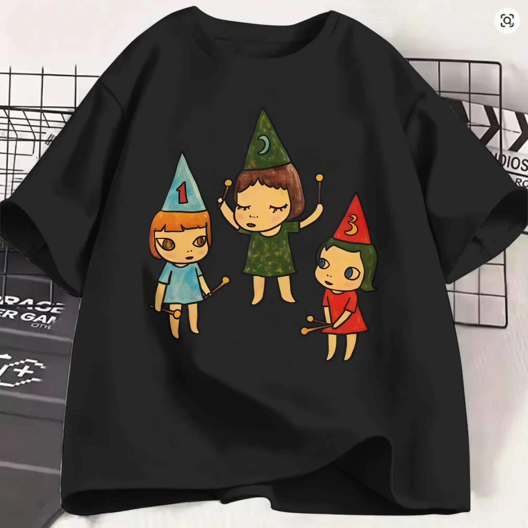 Men Yoshitomo Nara T Shirt  Pure Cotton Clothing Casual Short Sleeve Round Neck Tees Graphic T-Shirts