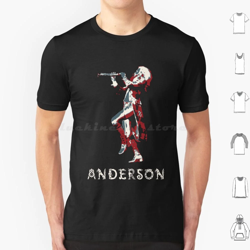 Camiseta Anderson de algodón para hombre y mujer, estampado DIY, Jethro Tull, música, flauta, Ian Anderson Tull, banda de los años 70, clásico Aqualung Anderson