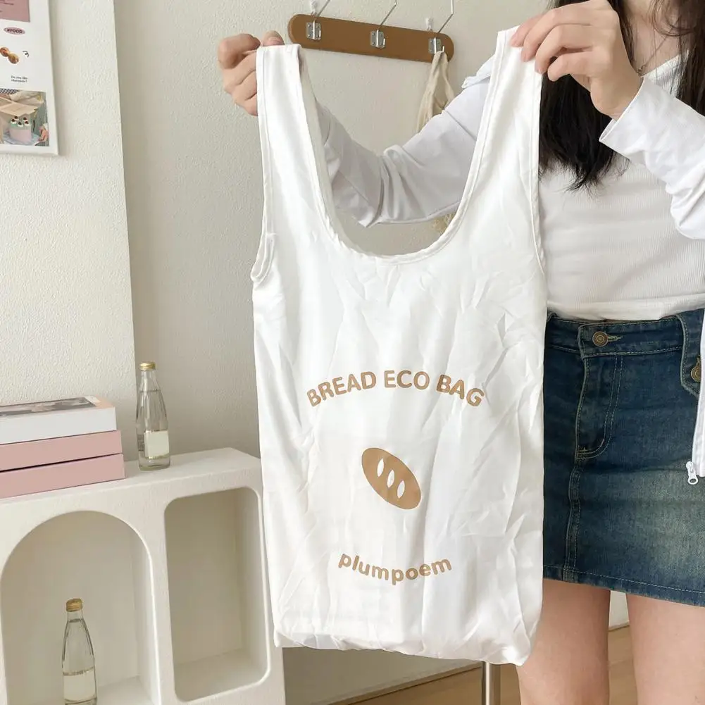 

Foldable Shopping Bag, Baguette Reusable, Portable Storage Bag, Cartoon, Large Capacity, Shoulder Handbag for Travel, Grocery