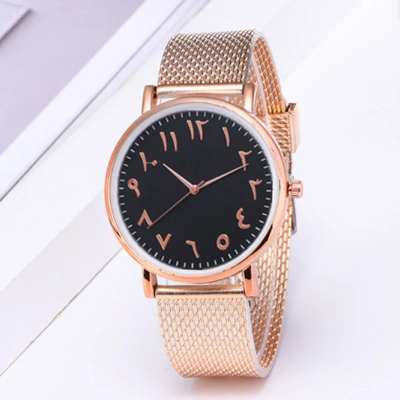 Ladies Watches Fashion Design Arabic Numbers Watch Women Watches Silver Mesh Band Quartz Wristwatches Dropshipping Reloj Mujer