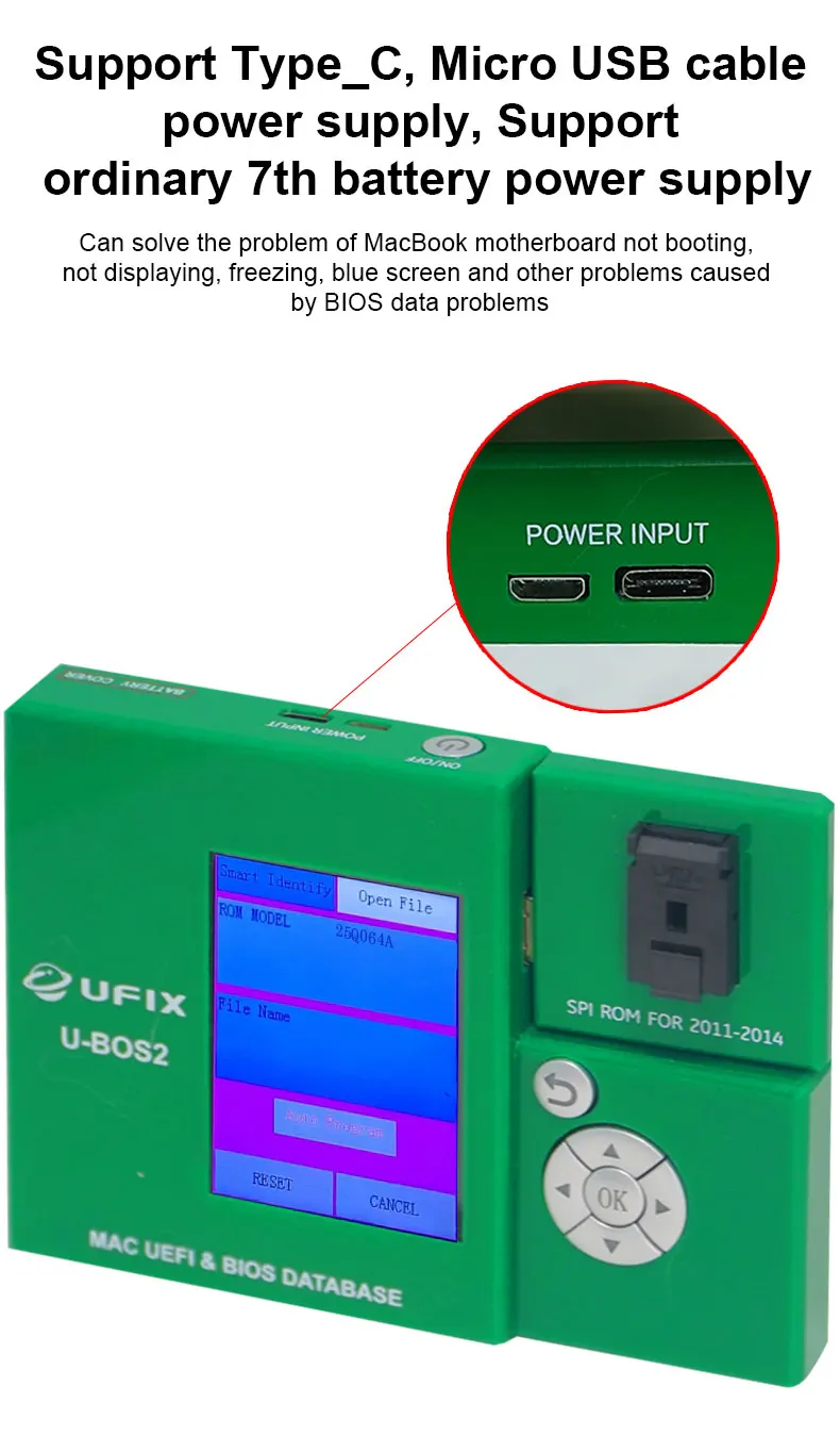 Ufix U-BOS2 For Remove EFI Lock Firmware Lock PIN Code Lock of 2008-2017 Macbook with M1 or T2 ROM Chips BIOS Repairing Tools