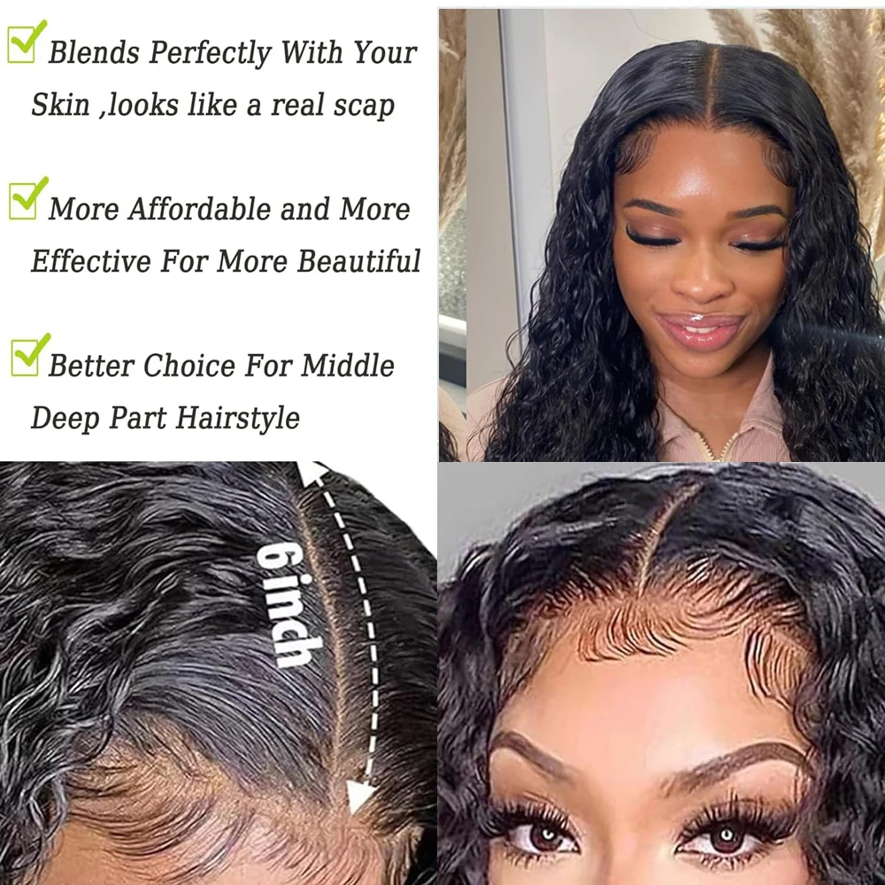 12-22 インチ人毛ディープウェーブ 2x6 レース閉鎖透明スイスレース事前摘み取り 150% 密度フルエンドナチュラルカラー