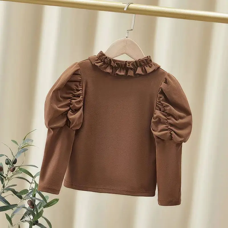 

Girl's Undercover 2024 New Children's Spring and Autumn Wear Half High Collar T-shirt Fashion Outerwear Top for Baby Girls 1-6Y