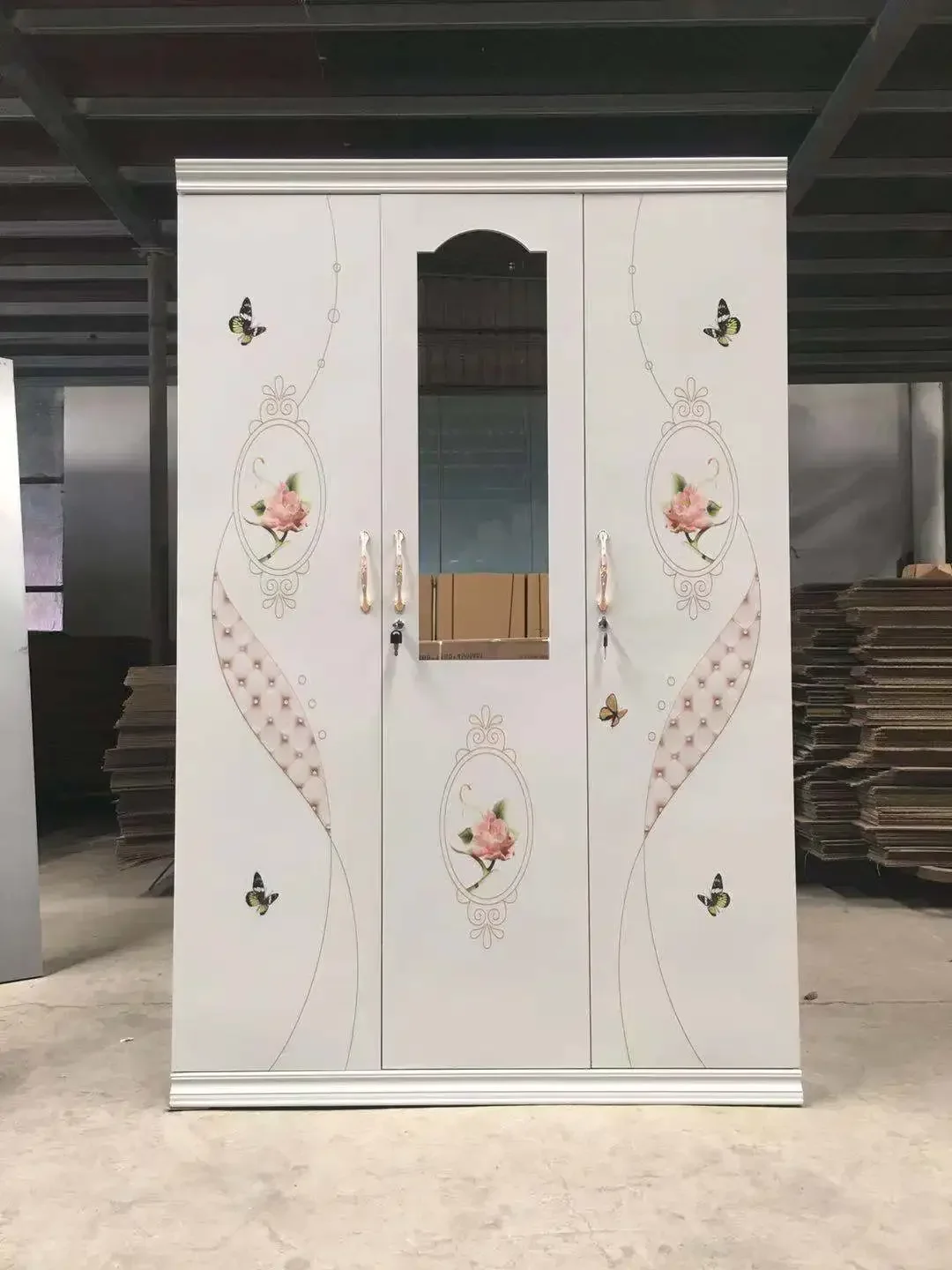 

A New Arrival Modern Design Home Furniture Bedroom Steel Wardrobe Closet Cupboard Cabinet Metal Storage Lockers Armoire Wardrobe