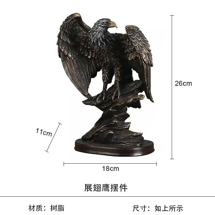 Eagle Statue Soaring Wings Resin Art, Office Desk Feng Shui Decor, Luxury Home Sculpture Gift Статуэтки Кошек تحف كبيره للمنزل