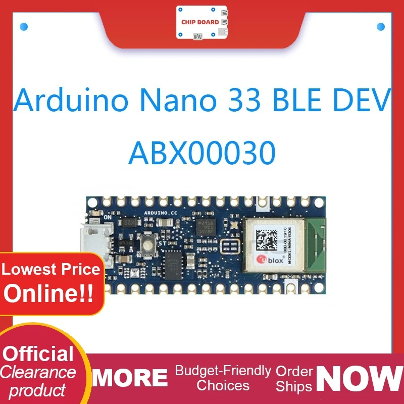 Arduino Nano 33 BLE DEV-15588: ABX00030 board with Bluetooth for embedded development