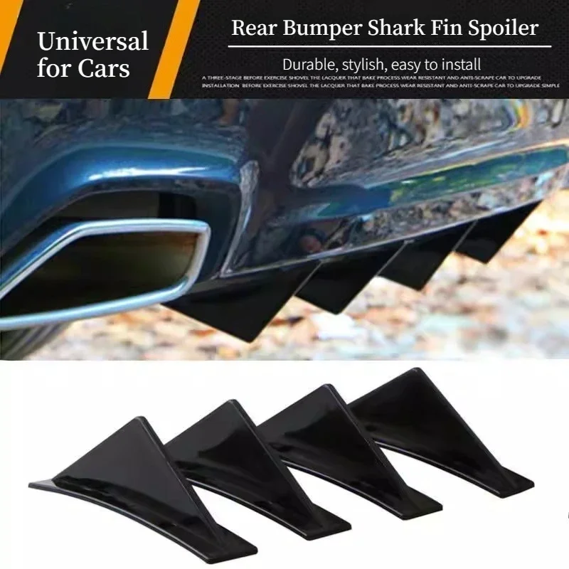 For Automotive Rear Lip Modified Spoiler Small Surround Rear Bumper Add-On Sport Diversion Carbon Fiber Shark FinAir Accessories