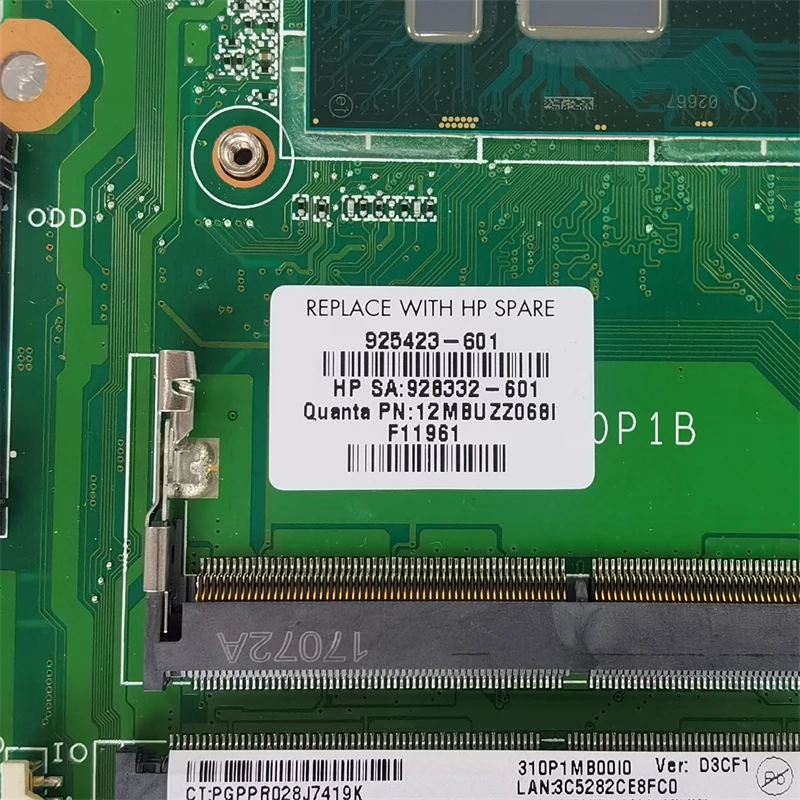 Imagem -03 - Placa-mãe para hp 240 g6 14-bs 925432601 Da0p1bmb6d0 com I37100u i5 i7 Uma Ddr4 100 Testado