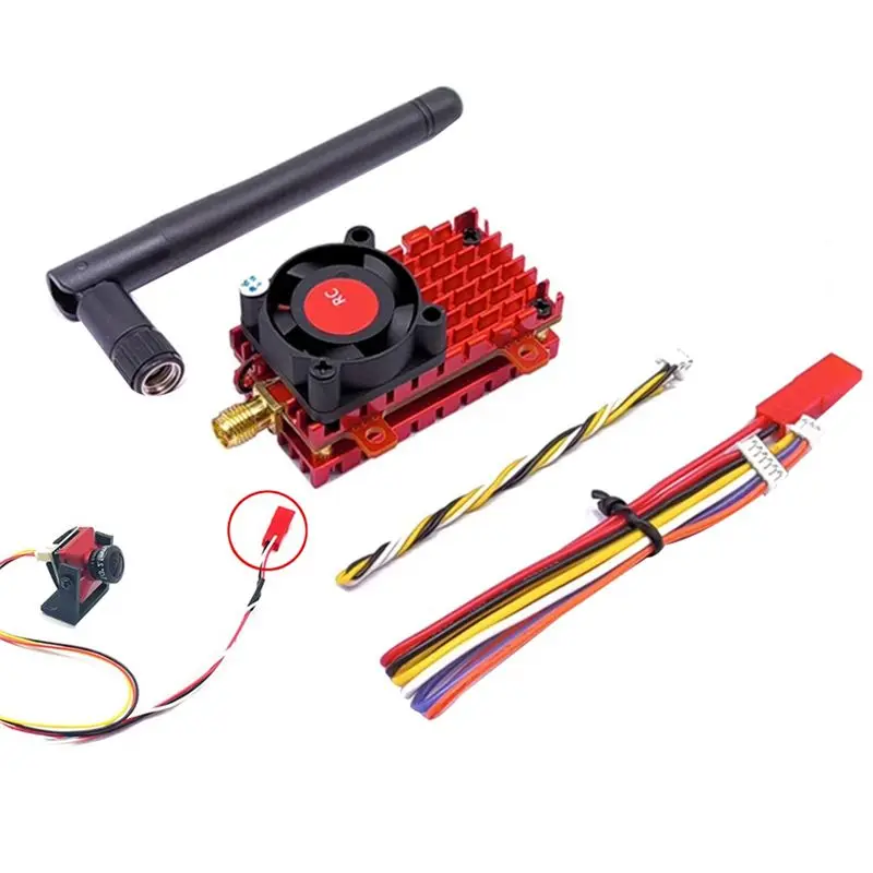 

5.8G 48CH 2W FPV VTX+1200TVL Cam Аудио-видеопередатчик 2000 мВт со встроенным микрофоном для FPV-дронов дальнего радиуса действия