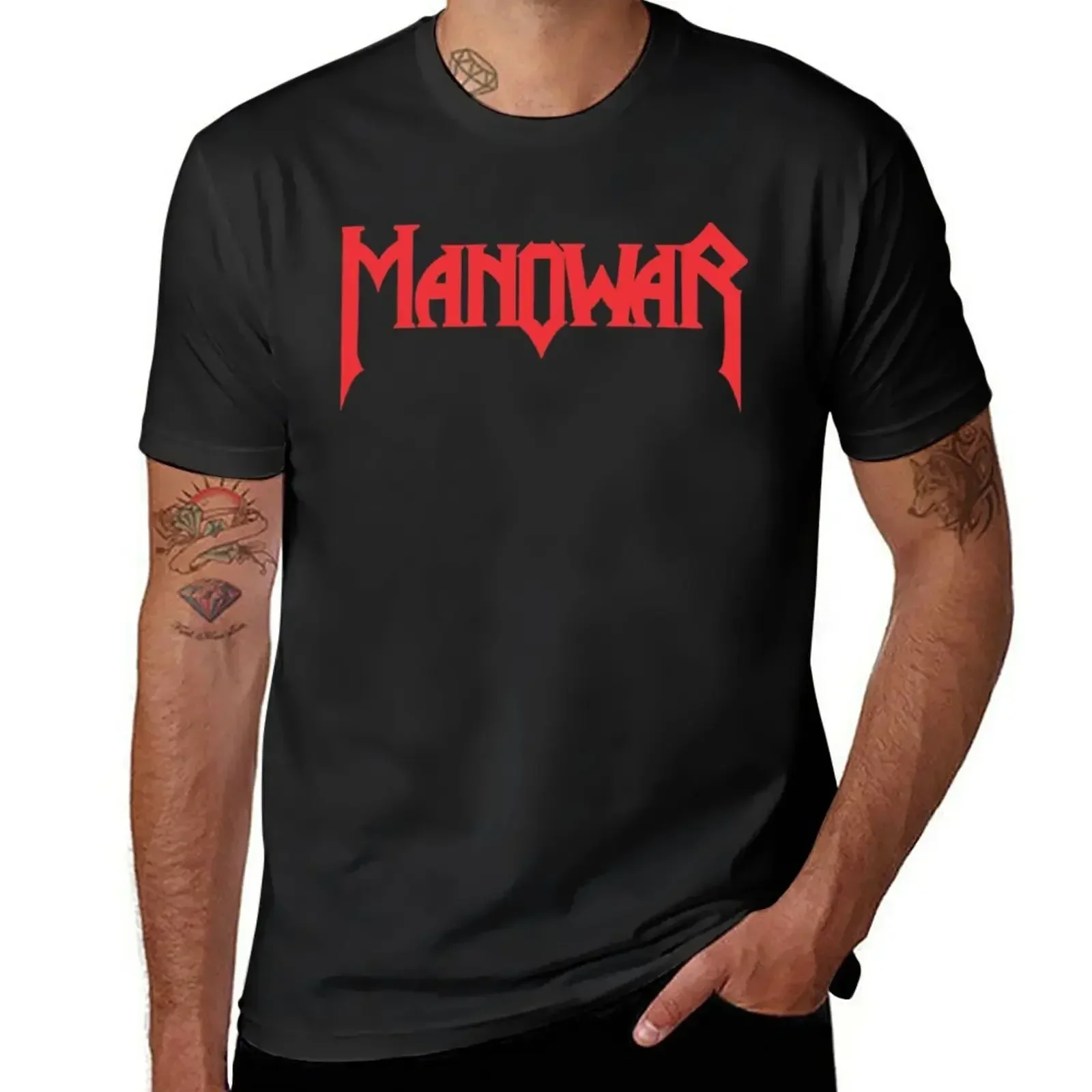 Manowar T-Shirt blanks hot sale mens workout shirts manga vintage anime clothes tshirts for mens designer clothing heavyweight