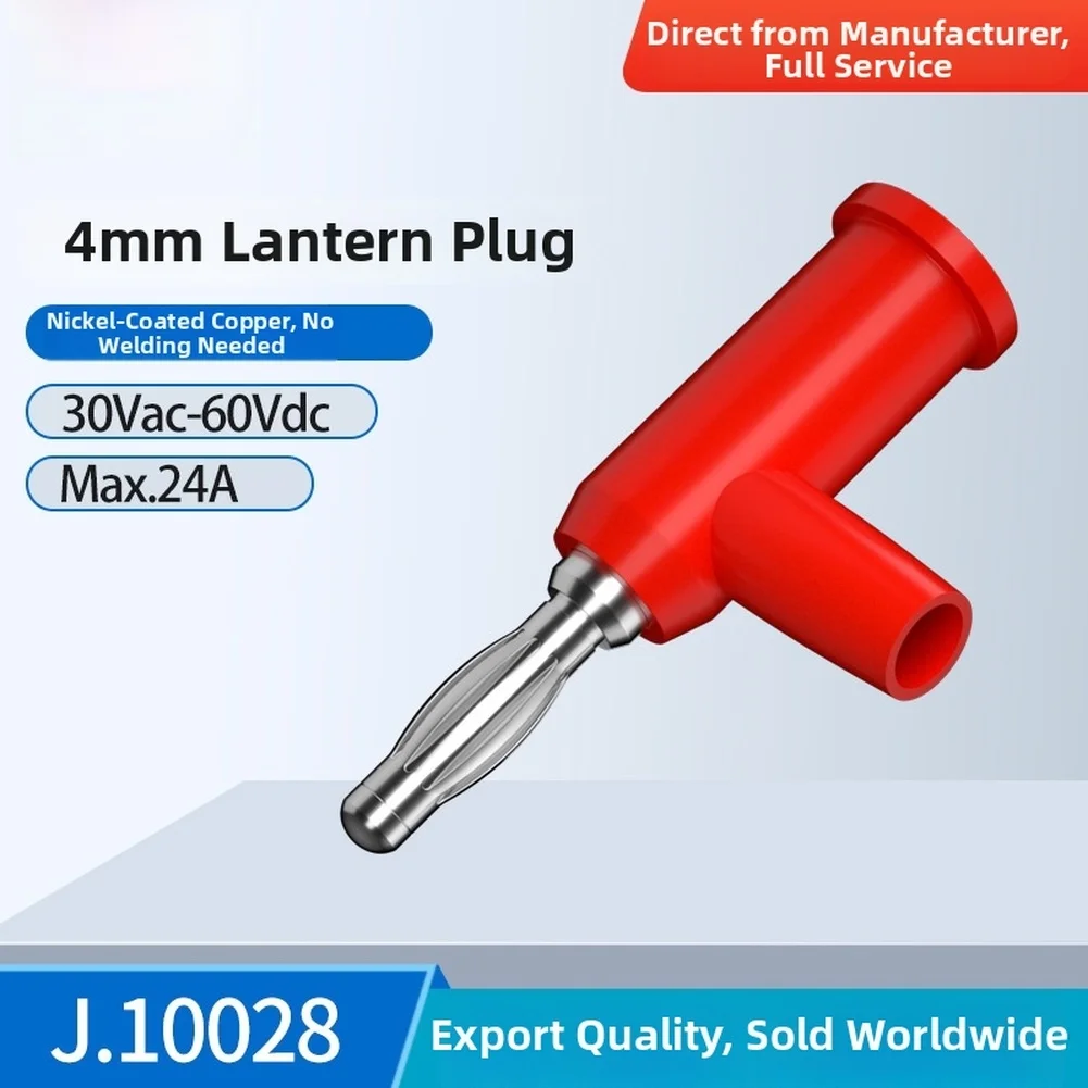 4mm No Solder Stackable Electrical Connector Lantern Type Nickel Plated Copper with Screw Connection and ABS Material