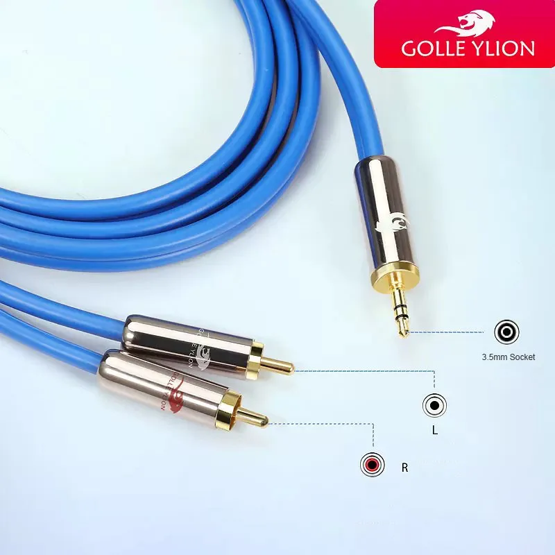 Cavo Audio Hifi Mini Jack da 3.5mm a doppio Jack da 6.35mm 1/4 TS per Console di miscelazione amplificatore 3.5 cavo OFC placcatura in oro 1M 2M 3M 5M