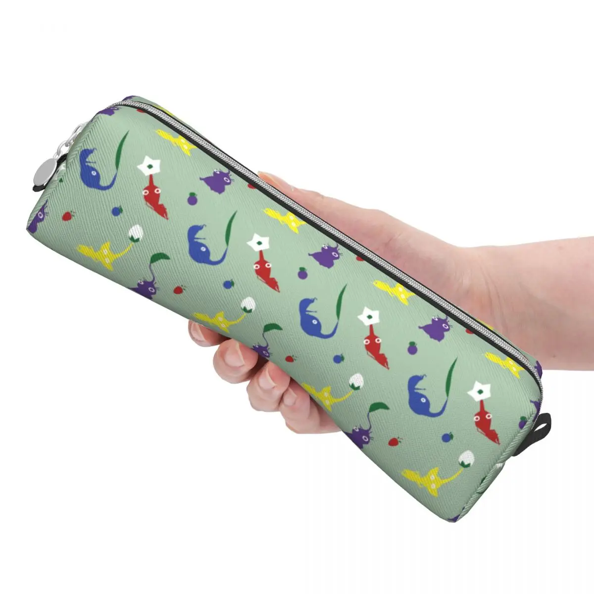 Estojo de lápis padrão Pikmin, Desenhos animados Pen Bags, Presente do estudante, Grande capacidade, Material escolar