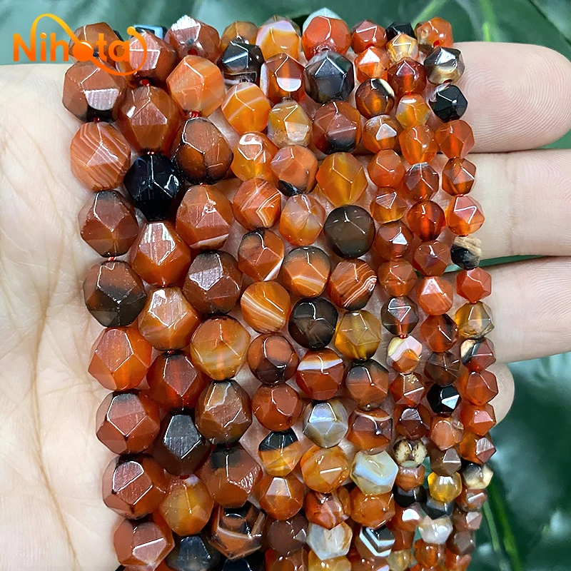 

6/8/10mm Natural Agates Beads Faceted Dream Fantasy Agates Loose Beads DIY Women's Bracelet Necklace for Jewelry Making 15" Inch