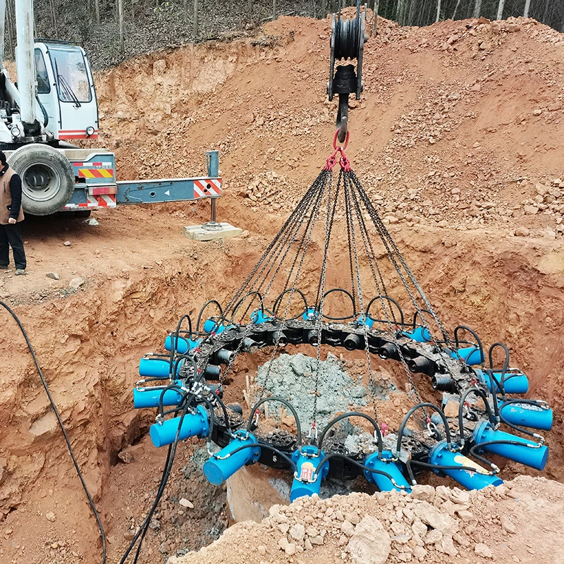 Hydraulische machine met ronde poolbreker voor de sloop van de graafmachineconstructie