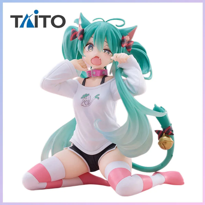 

В наличии: Коллекционная фигурка Hatsune Miku от TAITO, 100% оригинал, милая чиби-фигурка с дизайном футболки Nekomimi и эксклюзивной настольной подставкой.