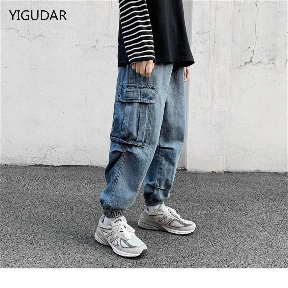 

Jeans For Men Men's pants Skateboard Pants Straight-leg Motorcycle Jeans Men's Loose Blue jeans with Big pocket Jeans