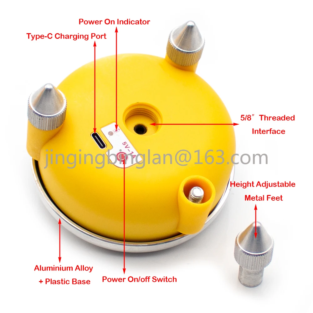 Laser Level Universal Remote Control Electric Fine Adjustment 360 Degree Rotating Base Rechargeable Built-in 1200mAh Battery