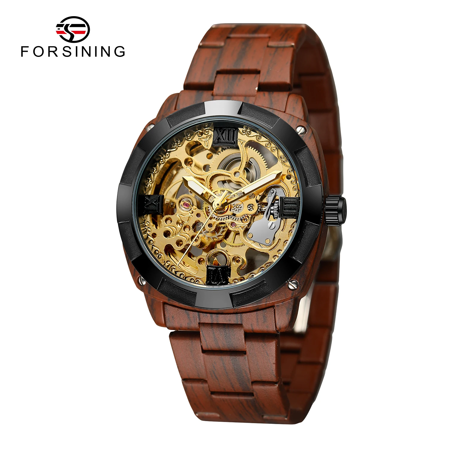 Forsining Automatic Mechanical Wristwatches For Men Luxury Brand Men Watch Newest Skeleton Design Classic Hand Color Watches