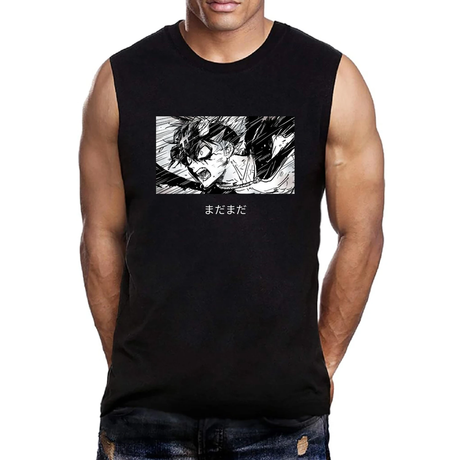 Japanese Anime Black Clover Sleeveless T Shirt Men Cartoon Graphic Print Vest Tank Tops Fashion Casual Plus Size Male T Shirt