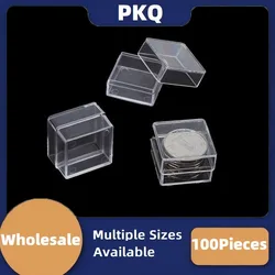 Clear Plastic Jewelry Storage Case, Mini Boxes, Rectangle, Square Collection Display, Small Packing Box , 100 Pcs