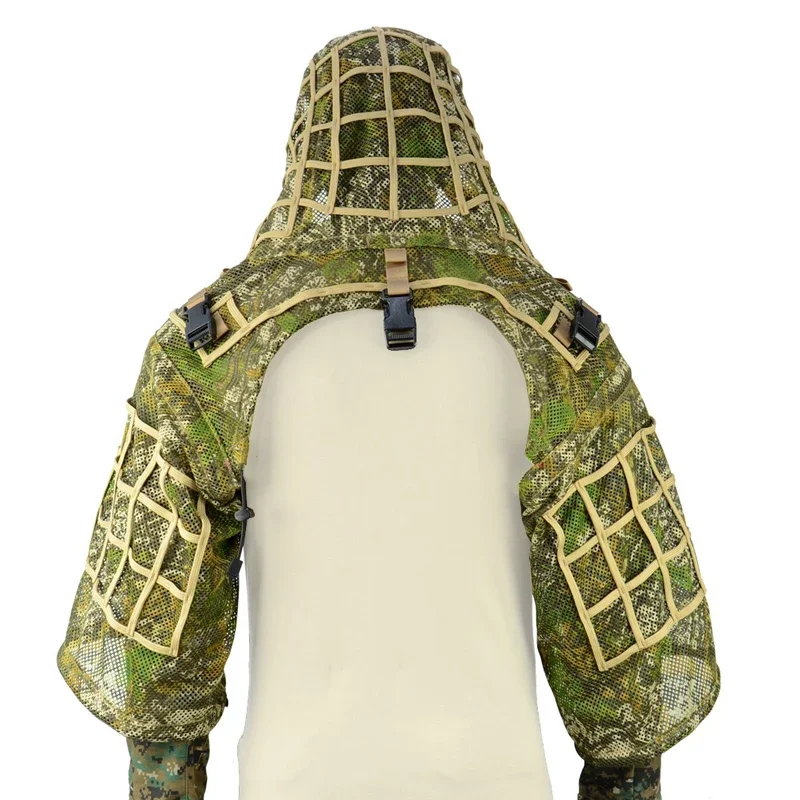 

Tactical Ghillie Suit Airsoft Sniper Mesh Camouflage Ghillie Suit Viper Hood Shawl Hunting Ripstop Fabric Shooting Ghillie Coat