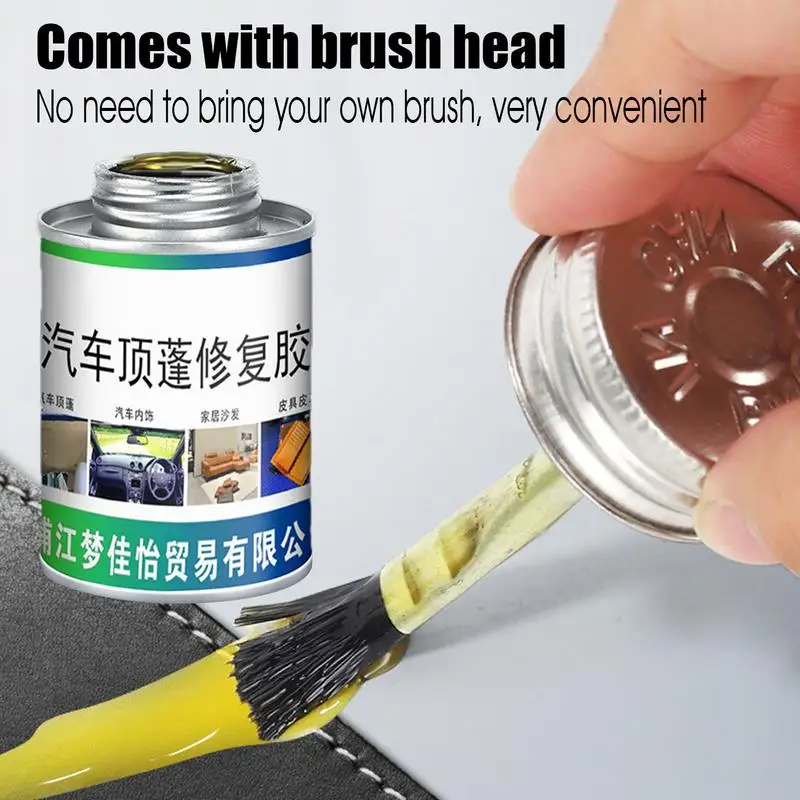 Car Roof Liner Repair Glue 100ml Car Roof Fabric Strong Adhesive With Brush Automotive Interior Repair Glue for Sofa PU Leather