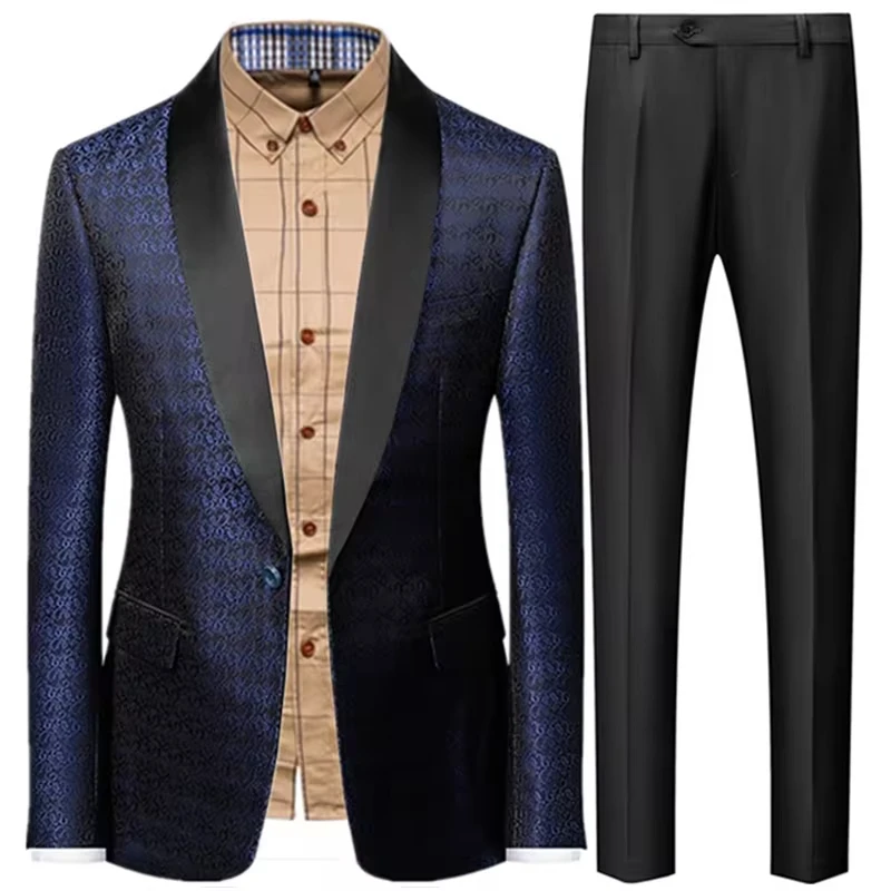 

kx491 Pants 3 Piece Suit Set Luxury Groom Wedding Dress Party High End Waistcoat Slim Fit Lapel Blazer Jacket Men Trou