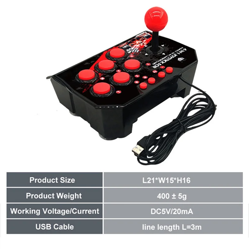 Joystick Arcade Compatible con TURBO para Nintendo para Switch 4 en 1 estación de controlador de juego para PS3 PC TV