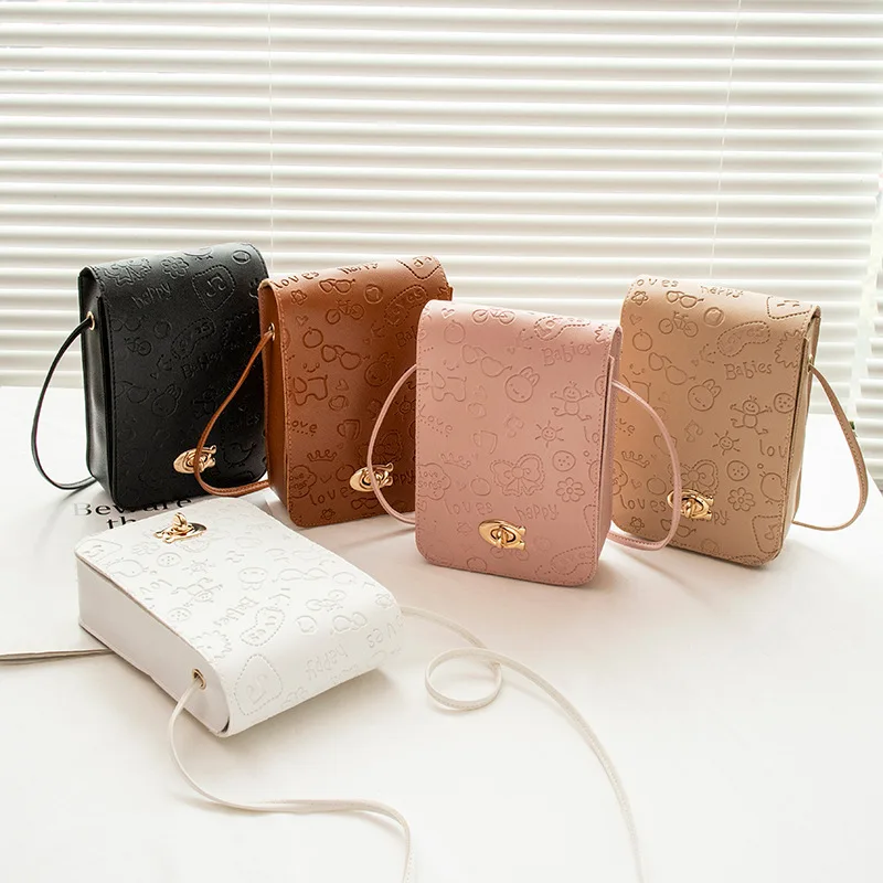 

Knurling Women Bags Soft Leather Wallets Phone Purse Crossbody Shoulder Strap for Female Women's Bags Small Handbag