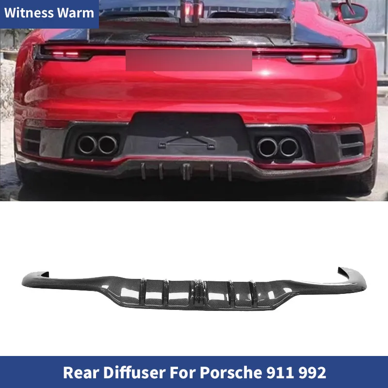 

Carbon fiber FRP Rear Bumper Diffuser Lip Spoiler Splitters for Porsche 911 992 Carrera 991 2019 2020 car body kit